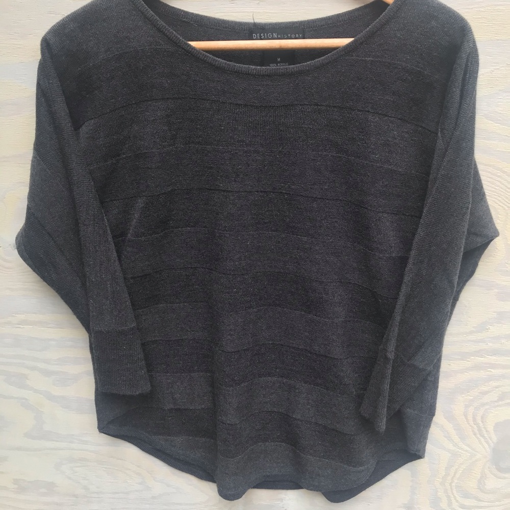 Dark gray dolman sleeve sweater